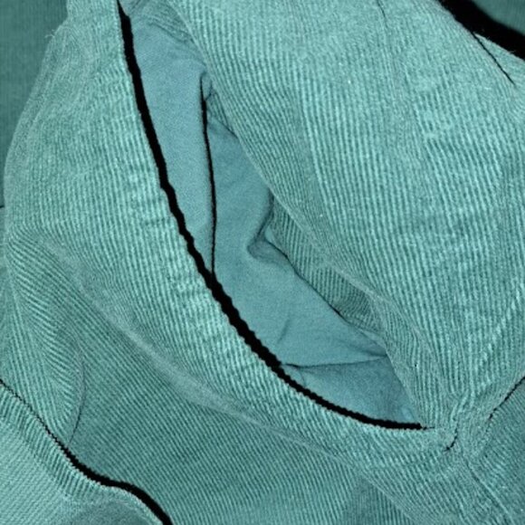 kleen Green Cordoroy Button Down Long Sleeve with Peplum Waist Shirt Size Medium - Picture 3 of 6